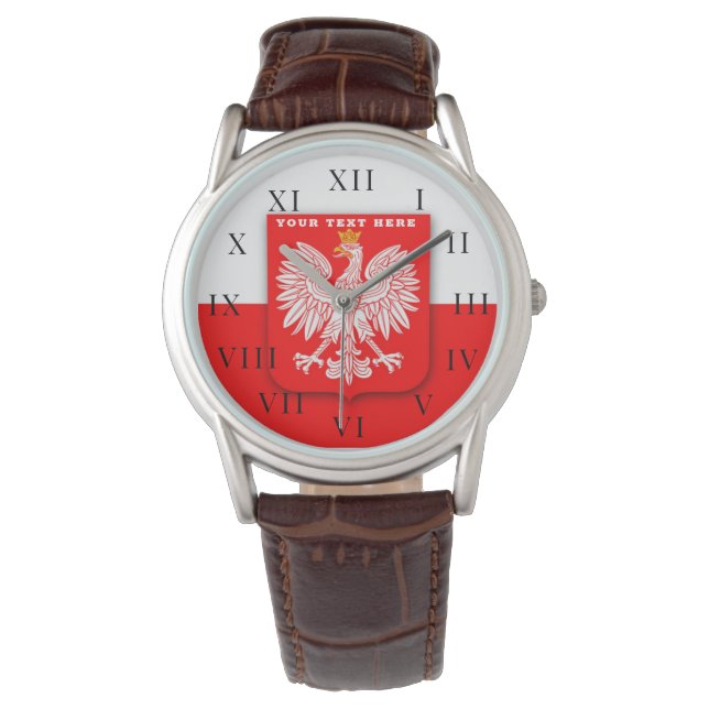 Polnisch Polska Polski AdlerEmblem Armbanduhr (Vorderseite)