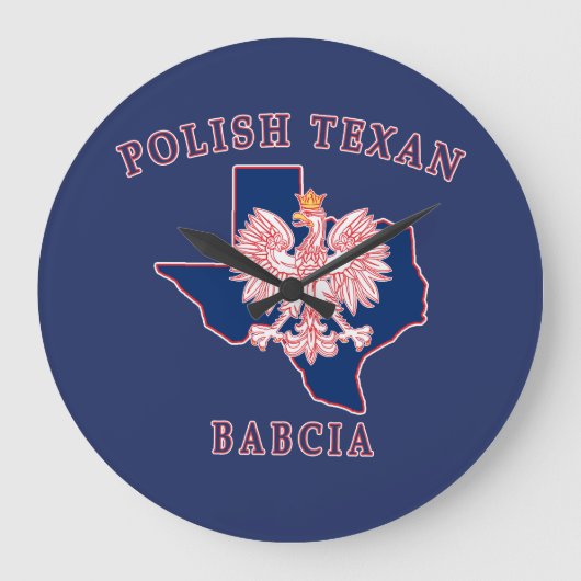 Polnisch Texan Babcia Große Wanduhr (Vorderseite)