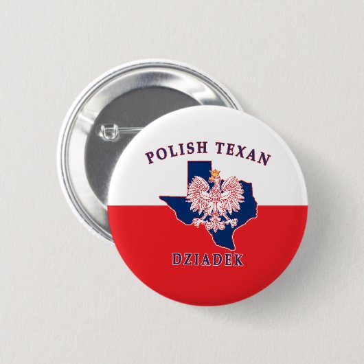 Polnisch Texan Dziadek Button (Vorne & Hinten)