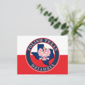 Polnisch Texan Dziadzia Round Postkarte (Stehend Vorderseite)