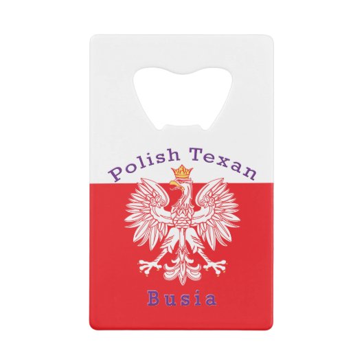 Polnisch Texan Eagle Busia Geldbeutel Flaschenöffner (Vorderseite)
