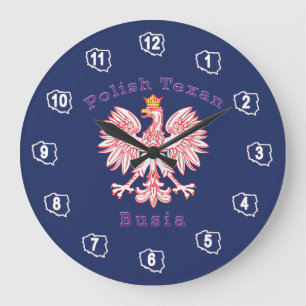 Polnisch Texan Eagle Busia Große Wanduhr