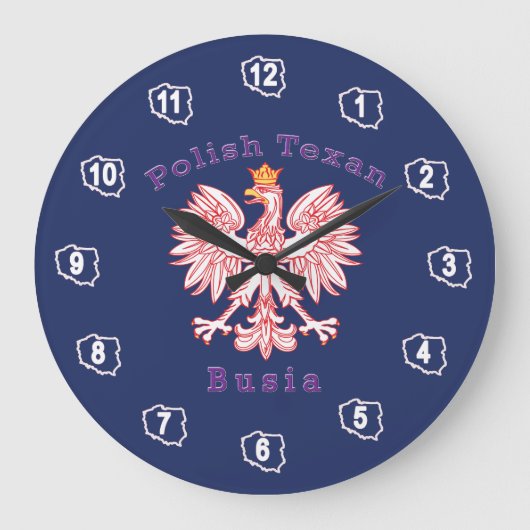 Polnisch Texan Eagle Busia Große Wanduhr (Vorderseite)