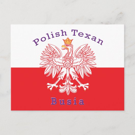 Polnisch Texan Eagle Busia Postkarte (Vorderseite)