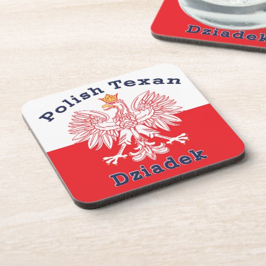 Polnisch Texan Eagle Dziadek Getränkeuntersetzer (Linke Seite)