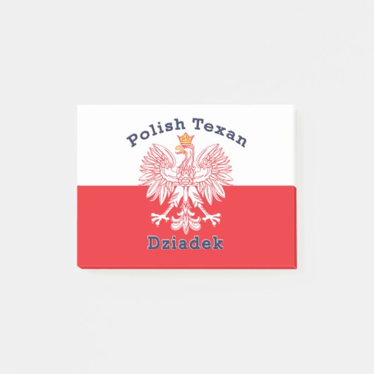 Polnisch Texan Eagle Dziadek Post-it Klebezettel (Vorderseite)