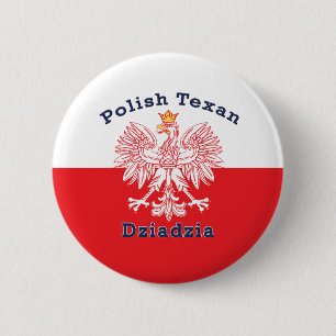 Polnisch Texan Eagle Dziadzia Button