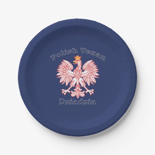 Polnisch Texan Eagle Dziadzia Pappteller (Vorderseite)