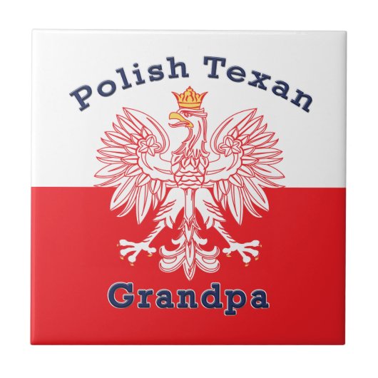 Polnisch Texan Eagle Grandpa Fliese (Vorderseite)