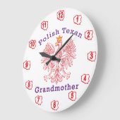 Polnisch Texan Eagle Großmutter Große Wanduhr (Winkel)