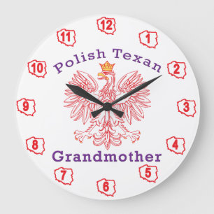 Polnisch Texan Eagle Großmutter Große Wanduhr