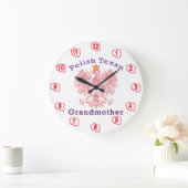 Polnisch Texan Eagle Großmutter Große Wanduhr (Zuhause)