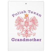 Polnisch Texan Eagle Großmutter Klemmbrett (Rückseite)