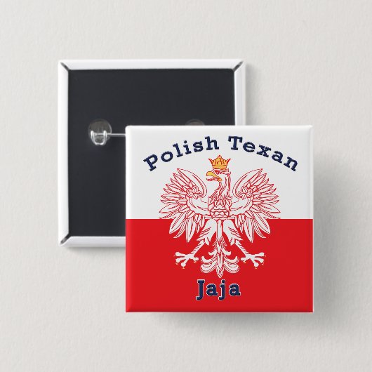 Polnisch Texan Eagle Jaja Button (Vorne & Hinten)