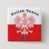Polnisch Texan Eagle Jaja Button (Vorderseite)