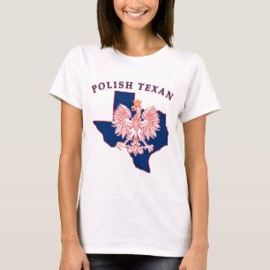 Polnisch Texan Eagle Map T-Shirt
