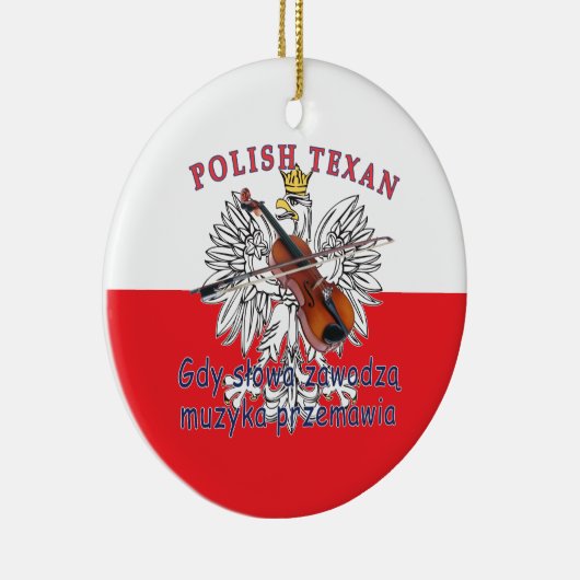 Polnisch Texan Eagle Music Speaks Keramik Ornament (Rechts)