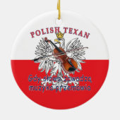 Polnisch Texan Eagle Music Speaks Keramik Ornament (Hinten)