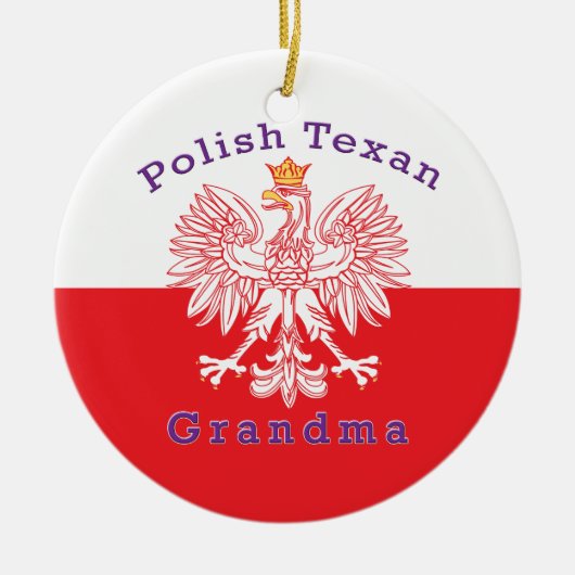 Polnisch Texan Eagle Oma Keramik Ornament (Vorne)