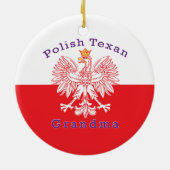 Polnisch Texan Eagle Oma Keramik Ornament (Hinten)