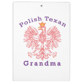 Polnisch Texan Eagle Oma Klemmbrett (Rückseite)
