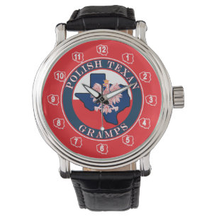 Polnisch Texan Gramps Round Armbanduhr