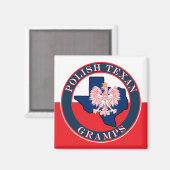 Polnisch Texan Gramps Round Magnet (Vorderseite/Rückseite)