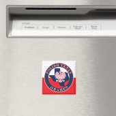 Polnisch Texan Gramps Round Magnet (In Situ (Geschirrspüler))