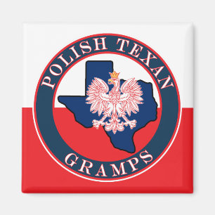 Polnisch Texan Gramps Round Magnet