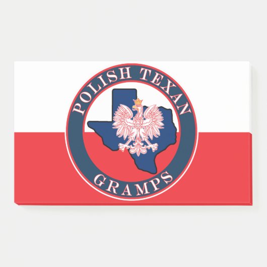 Polnisch Texan Gramps Round Post-it Klebezettel (Vorderseite)