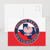 Polnisch Texan Großmutter Round Postkarte (Vorne/Hinten)