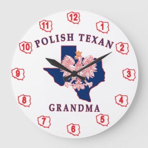 Polnisch Texan Oma Große Wanduhr