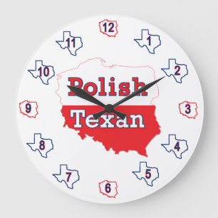 Polnisch Texan Polen Karte Große Wanduhr