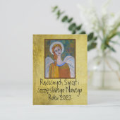 Polnisch Wesołych Świąt Frohe Weihnachtskarten Eng (Stehend Vorderseite)