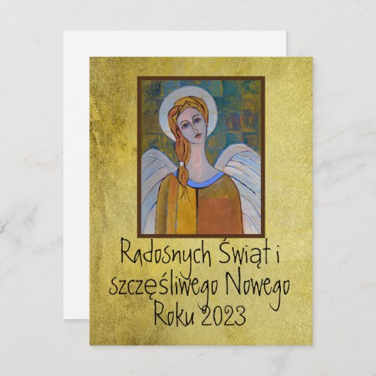 Polnisch Wesołych Świąt Frohe Weihnachtskarten Eng (Vorne/Hinten)