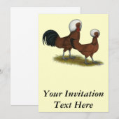 Polnisch: White Crested Reds Einladung (Vorne/Hinten)