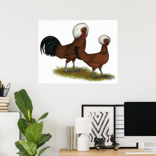 Polnisch: White Crested Reds Poster (Heimbüro)