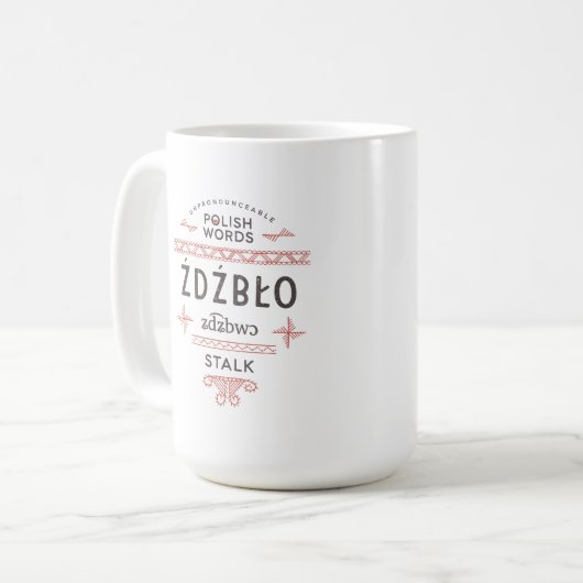 Polnisch Worte stalk Kaffeetasse (Vorderseite Links)