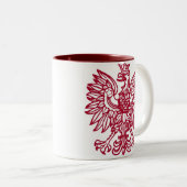 Polnische Adler-Wappen-Kaffee-Tasse Zweifarbige Tasse (VorderseiteRechts)