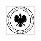 Polnische Adlerfamilie Name Patriotische Rücksende Gummistempel (Prägung)