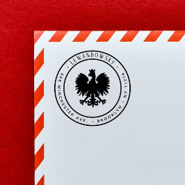 Polnische Adlerfamilie Name Patriotische Rücksende Gummistempel