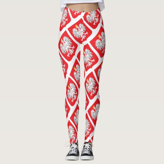 Polnische Adlerflagge Leggings (Vorderseite)