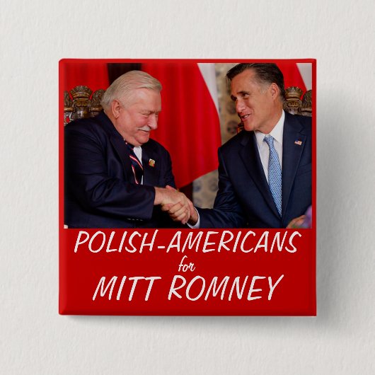 Polnische Amerikaner für Mitt Romney Button (Vorderseite)