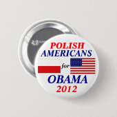 Polnische Amerikaner für Obama Button (Vorne & Hinten)