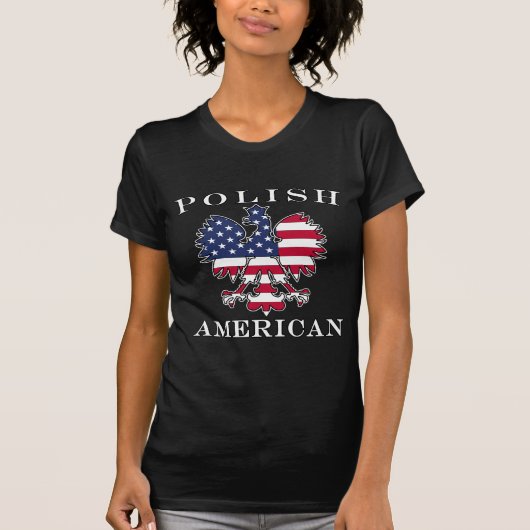Polnische amerikanische Flagge Eagle T-Shirt (Vorderseite)