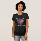 Polnische amerikanische Flagge Eagle T-Shirt (Vorne ganz)