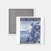 Polnische Armee des Zweiten Weltkriegs in Narvik, Magnet (Vorderseite/Rückseite)