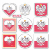 Polnische Aufkleber und polnische Flagge, Herzerre (Vorderseite)