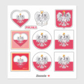 Polnische Aufkleber und polnische Flagge, Herzerre (Blatt)