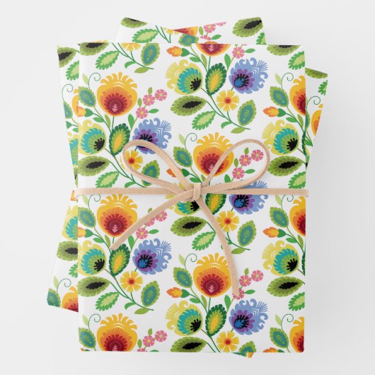 Polnische Blume gelb Geschenkpapier Set (Beispiel)